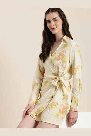 HERE&NOW Floral Print Wrap Mini Dress
