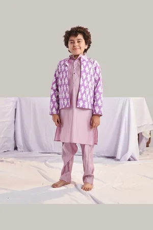 pspeaches Boys Regular Kurta with Pyjamas & Jacket