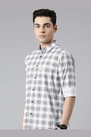 Majestic Comfort Slim Fit Opaque Checked Pure Cotton Casual Shirt