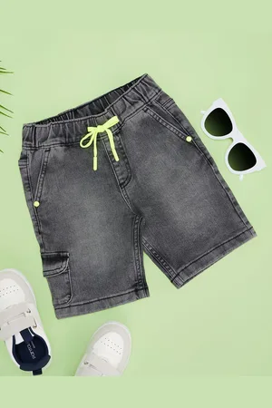 Pantaloons Boys Solid Mid-Rise Cotton Denim Shorts