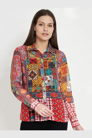 CHARMGAL Women Classic Slim Fit Tartan Checks Opaque Checked Casual Shirt