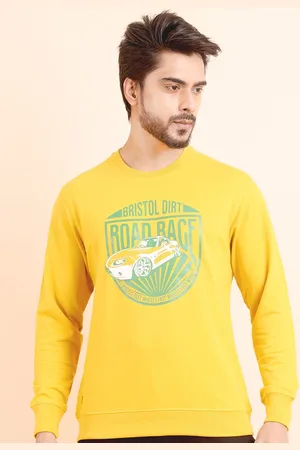berry blues Graphic Printed Cotton Pullover Straight Sweatshirt