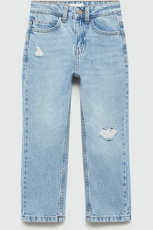 MANGO Boys Mildly Distressed Light Fade Jeans