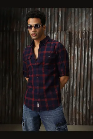 High Star Men Classic Tartan Cotton Regular Fit Checked Casual Shirt