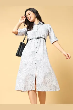SHOWOFF Women Ethnic Motifs Print Shirt Dress