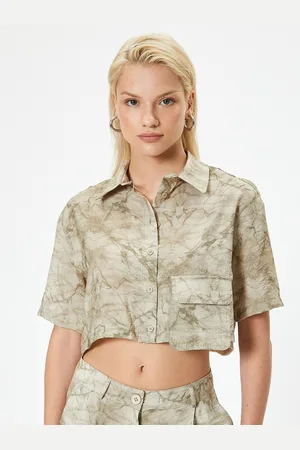 Koton Women Spread Collar Abstract Printed Casual Shirt