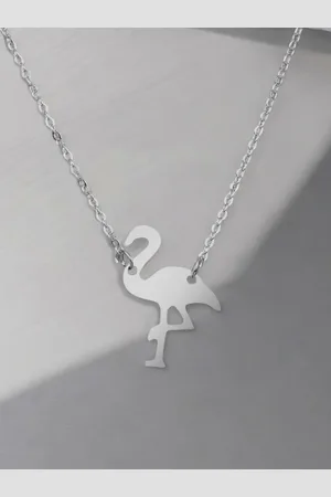 DressBerry Girls 925 Sterling Silver Flamingo Pendant with Chain