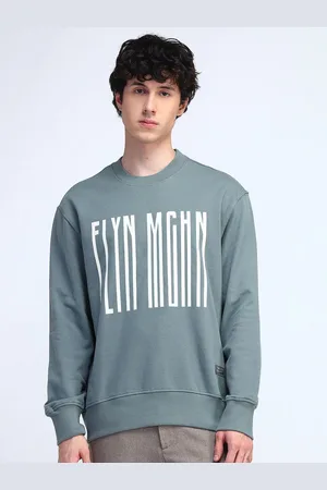 Flying Machine Men Typography Printed Round Neck Cotton Pullover Sweatshirt