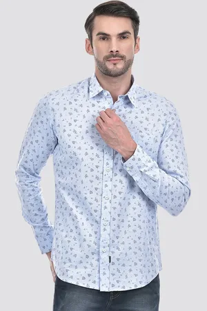 NUMERO UNO Men Spread Collar Floral Printed Cotton Slim Fit Casual Shirt