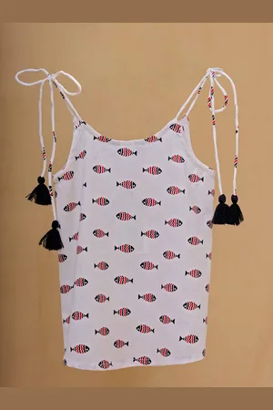 HERE&NOW Girls Conversational Printed Cotton Top