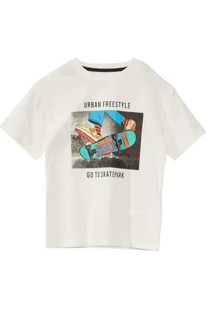 KIABI Boys Typography Printed Pure Cotton T-shirt
