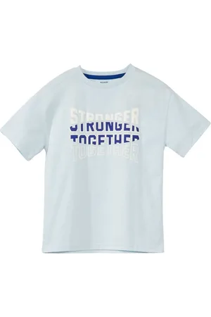 KIABI Boys Typography Printed Pure Cotton T-shirt