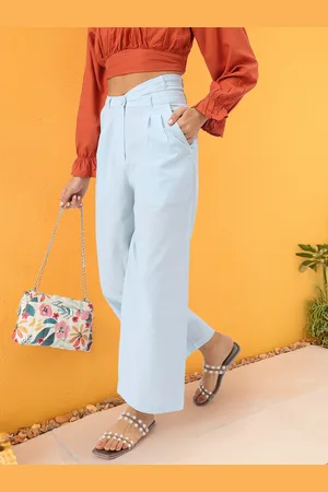 DressBerry Women Elegant Essence Asymmetric Waist Pleated Formal Trousers