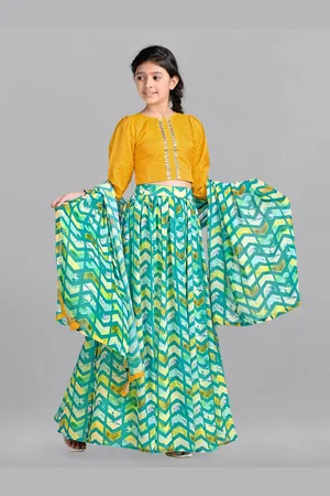 BAESD Girls Gotta Patti Puffed Sleeves Ready to Wear Lehenga & Blouse With Dupatta