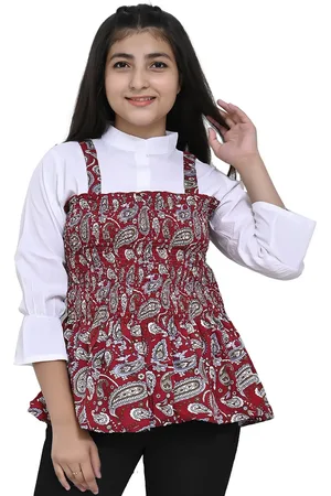 BAESD Girls Floral Printed Round Neck Top