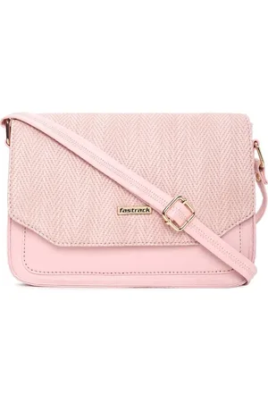 Fastrack Women Pink Structured Sling Bag With Detachable Sling Strap