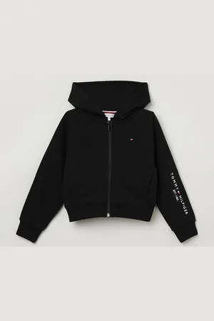 Tommy Hilfiger Girls Solid Hooded Zip Sweatshirt