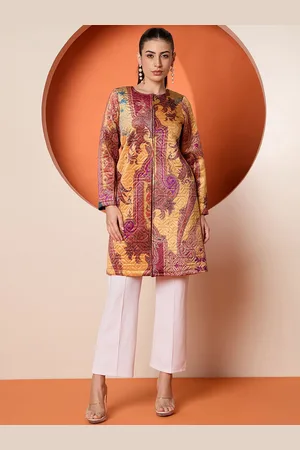 Antheaa Women Quilted Velvet Floral Tailored Jacket