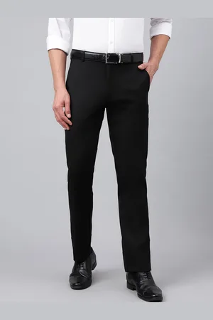 Richlook Men Smart Pleated Fit Black Trousers