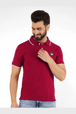NUMERO UNO Men Solid Polo Collar Cotton T-shirt