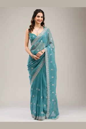 Koskii Embroidered Zari Tissue Saree
