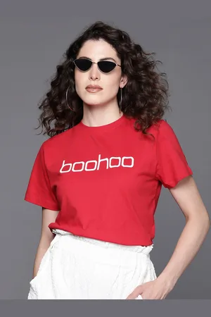 Boohoo Logo Print Pure Cotton T-shirt