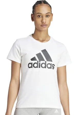 adidas Women Brand Logo Printed Round Neck Cotton T-shirt