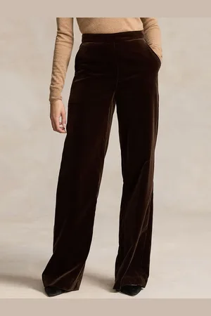 Ralph Lauren Mid Rise Velvet Wide-Leg Trousers