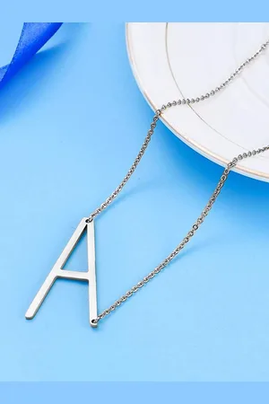 DressBerry Girls 925 Sterling Silver A Alphabet Pendant with Chain