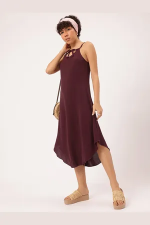 DressBerry Simply Elegant Strappy Tie-Up A-Line Midi Dress
