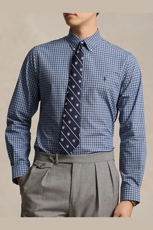 Ralph Lauren Men Button-Down Collar Checked Cotton Slim Fit Casual Shirt