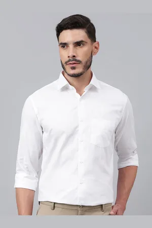 Richlook Men Comfort Spread Collar Solid Cotton Casual Shirt