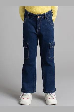 Ed-a-Mamma Girls Comfort Mildly Distressed Light Fade Stretchable Jeans