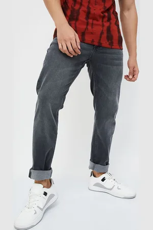 Lifestyle Men Tapered Fit Low Distress Heavy Fade Jeans