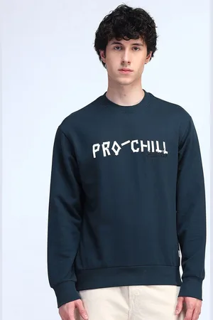 Flying Machine Men Typography Printed Round Neck Cotton Pullover Sweatshirt