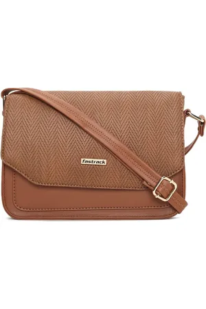 Fastrack Women Tan Brown Colourblocked Sling Bag