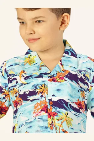 Killer Boys Premium Cuban Collar Abstract Printed Cotton Casual Shirt