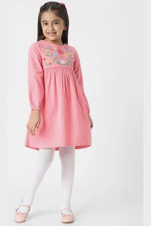 Nauti Nati Girls Floral Embroidered Corduroy Dress