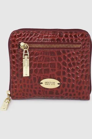 Hidesign Women JUPITER Animal Textured Patent Leather Zip Around Wallet