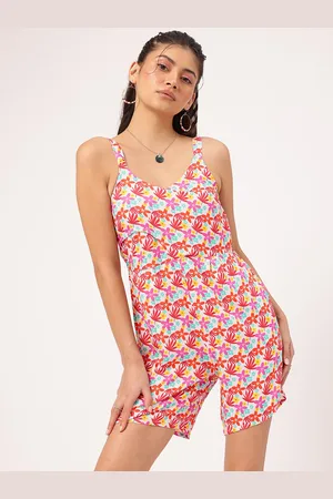 DressBerry Floral Frenzy Smocked Strappy Playsuit