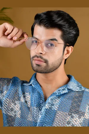 Royal Son Unisex Brown Full Rim Round Frames With Hard Case