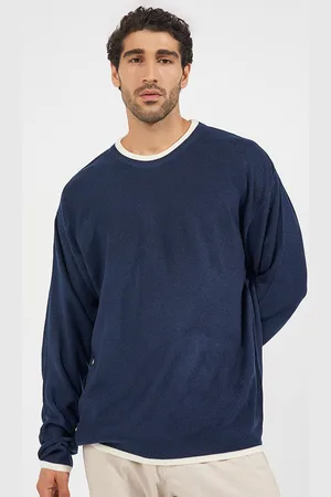 Styli Men Ribbed Relaxed Lightweight Pullover Sweater