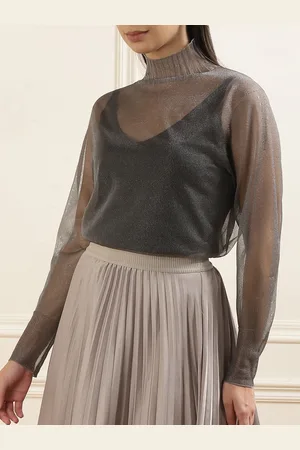 Ted Baker Women Solid Sheer High Neck Top