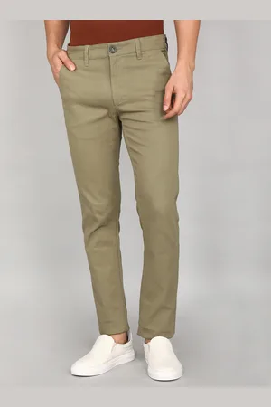 WROGN Men Solid Slim Fit Cotton Chinos Trousers