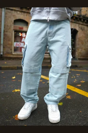 Powerlook Men Loose Fit Cotton Cargos Trousers