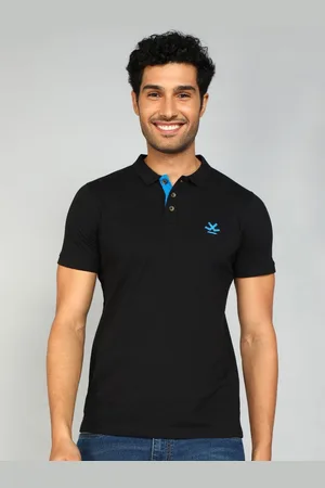 WROGN Men Solid Polo Collar Pure Cotton T-shirt