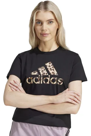 adidas Women Typography Printed Round Neck Cotton T-shirt