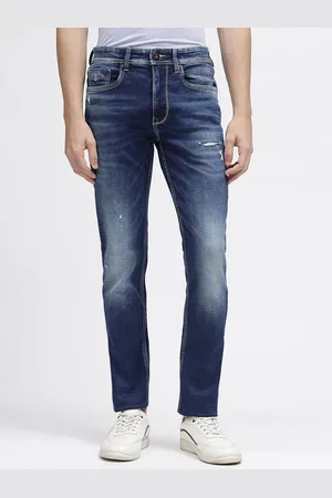 ICONIC Men Bootcut Mildly Distressed Heavy Fade Stretchable Jeans