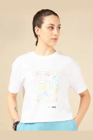 Cult Women Printed Bio Finish Boxy Crop T-shirt