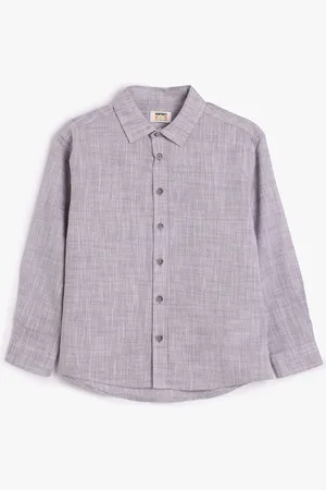 Koton Boys Cutaway Collar Solid Cotton Casual Shirt